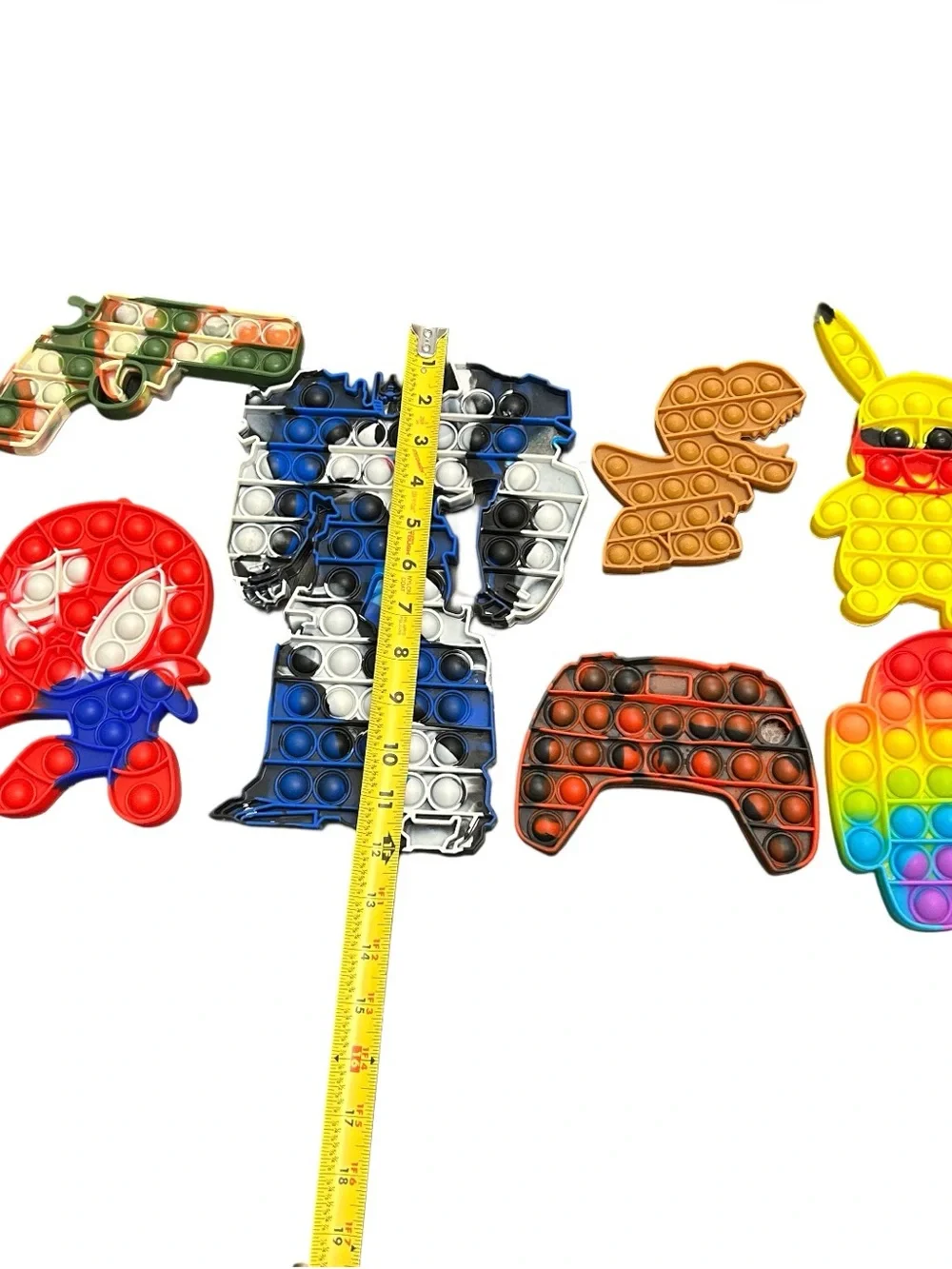 Lot of 7 Fidget Toys Bundle Large Pop Its Sensory Stress Relief Pikachu Among Us